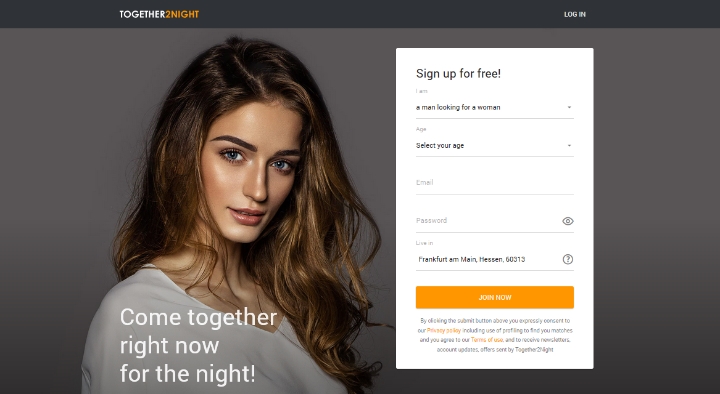 Together2Night main page